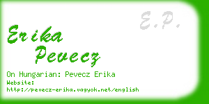 erika pevecz business card